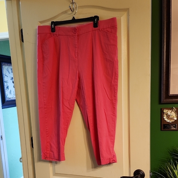 COUNTERPARTS PINK CAPRI PANTS - Picture 1 of 3